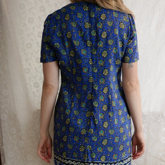 Vintage 100% Silk Nancy Crystal Dress Women's M Paisley Print Spring Summer 90s - Picture 3 of 7